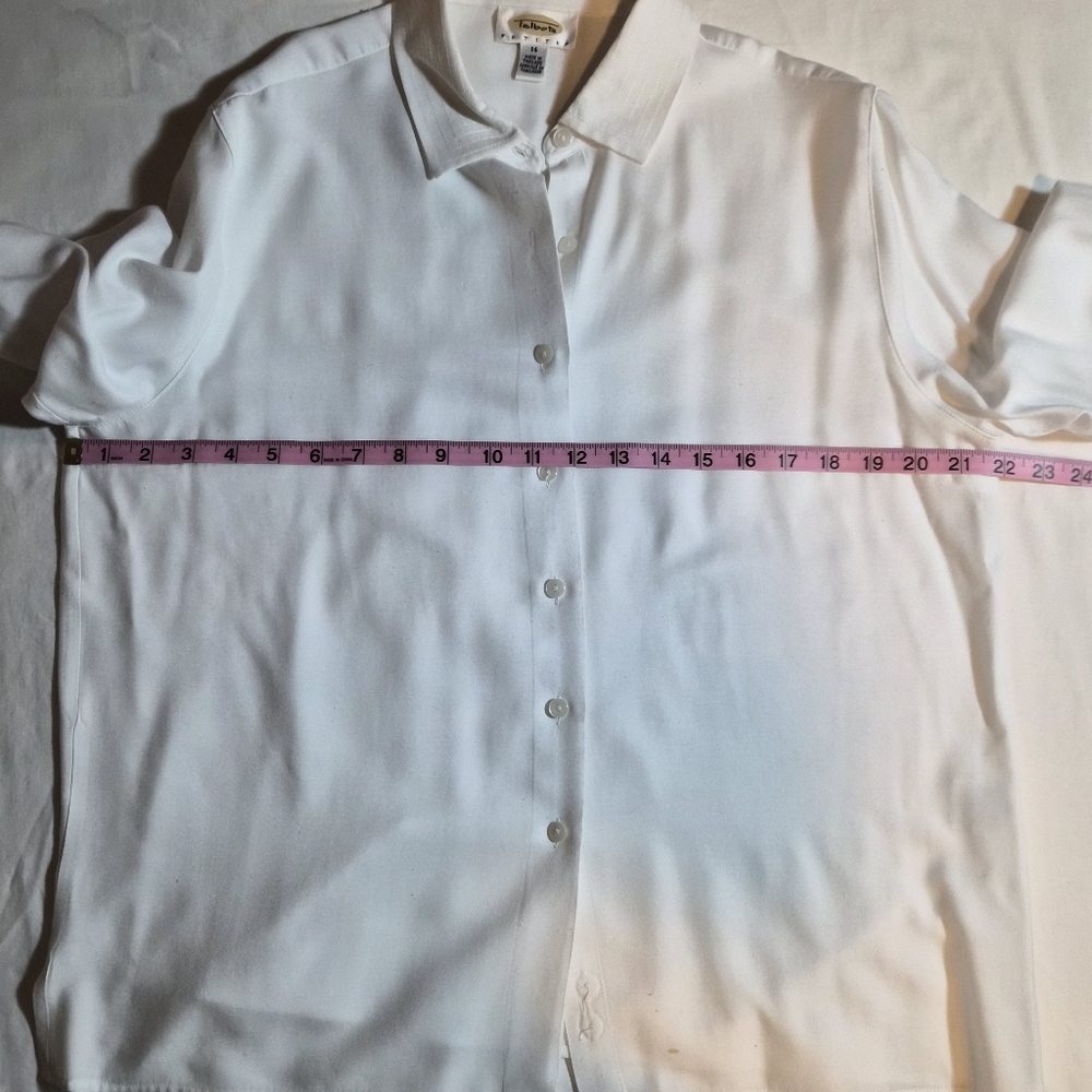 Talbots Petites White Button-Down Long Sleeve Blouse 14P - Picture 4 of 10